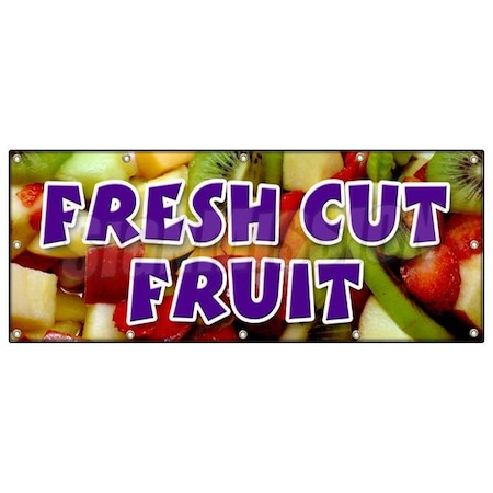 Signmission FRESH CUT FRUIT BANNER SIGN watermelon melon cantaloupe apple orange B-120 Fresh Cut Fruit